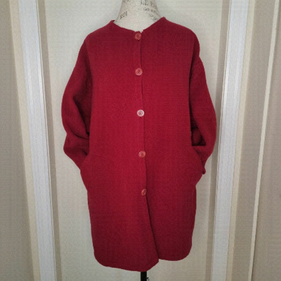 60s Red Wool Coat - Picture 1 of 7